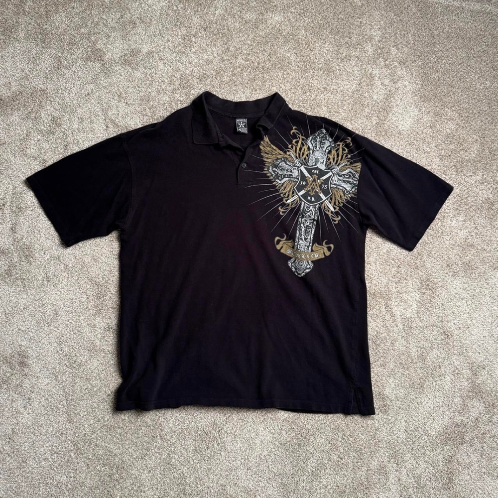 BLACK AVIREX Y2K POLO